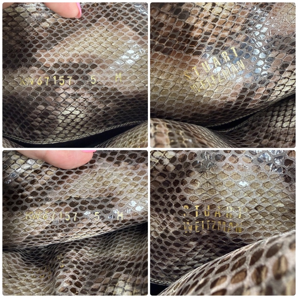 Stuart Weitzman Python Snake Embossed Leather Hee… - image 16